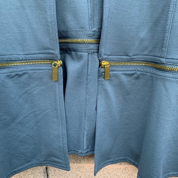 IMAN Grey Women's Fitted Blazer with Zipper Detail - Picture 4 of 8